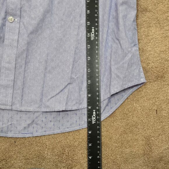 James Campbell XL Mens Shirt Blue Short Sleeve Cotton Casual Button Up - Picture 10 of 12